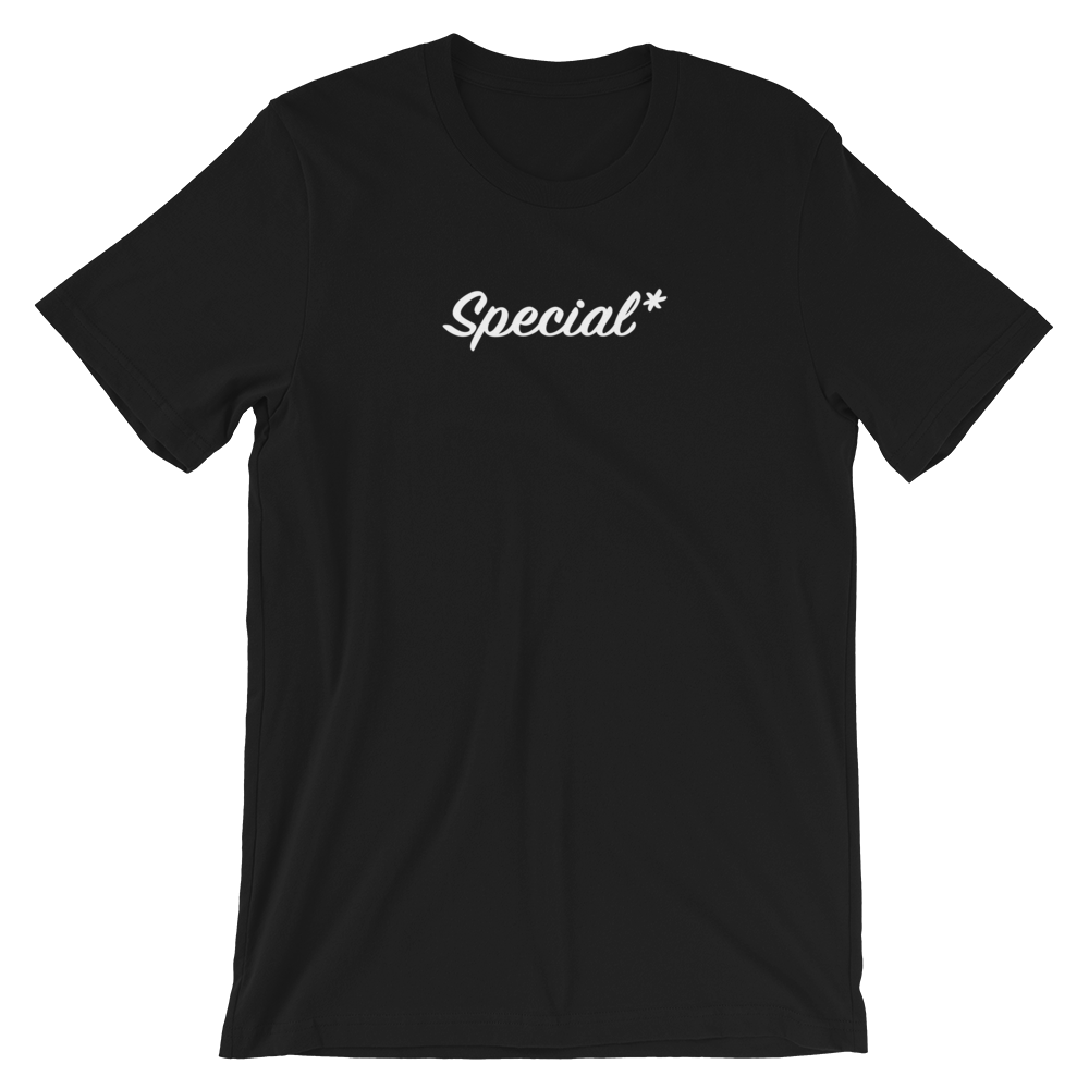 Special* one of a kind cloth t-shirt design in black with white print