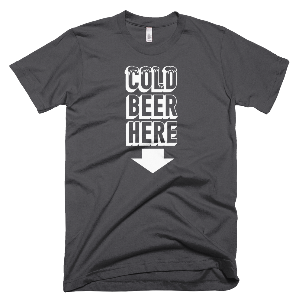 COLD BEER HERE T-Shirt in Cleveland Baseball Colors
